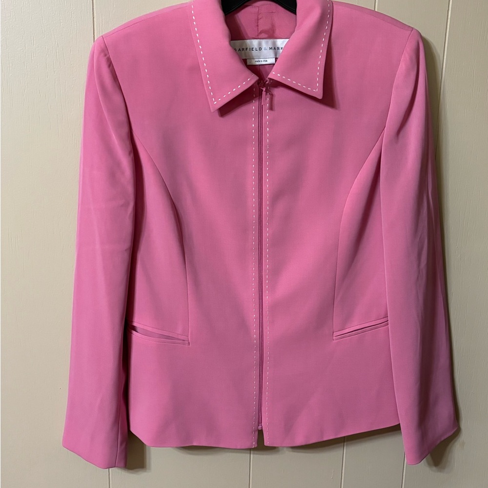 Vintage Pink Women's Blazer Garfield&marks size 6 made in USA